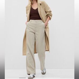 NWT High Rise Wide Leg Twill Khakis